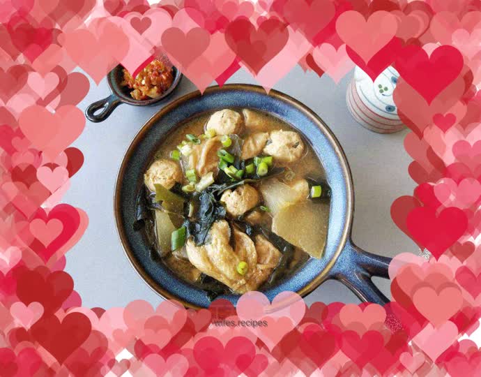 Miso Winter Melon Chicken Ball Soup