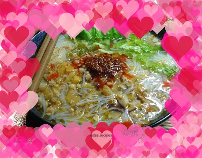 Three fresh rice noodles