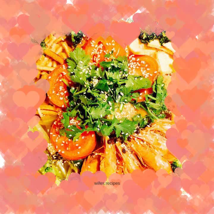 Shrimp and vegetable casserole rice noodles