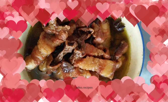 Roasted Pork with Chicken Finger Mushroom