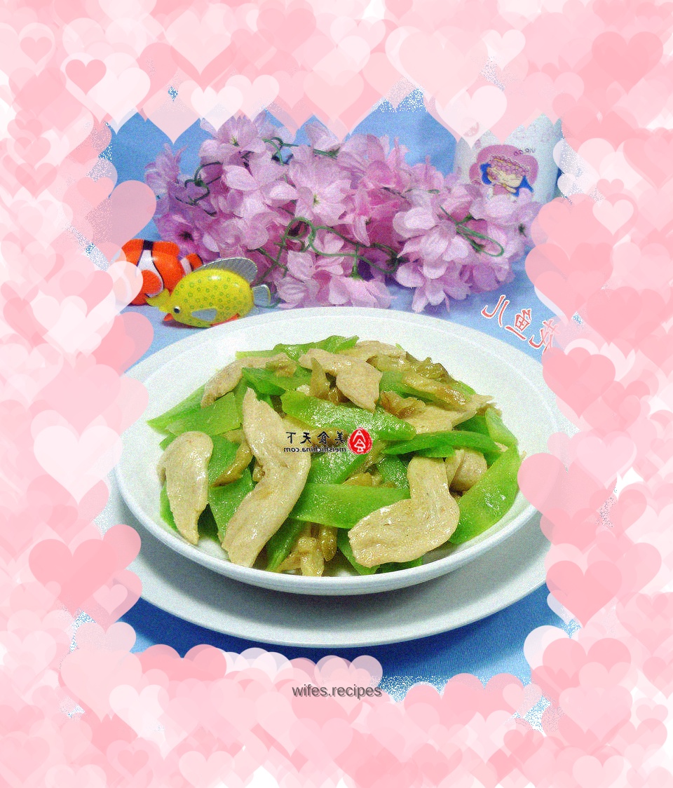 Stir-fried lettuce with mustard soy protein