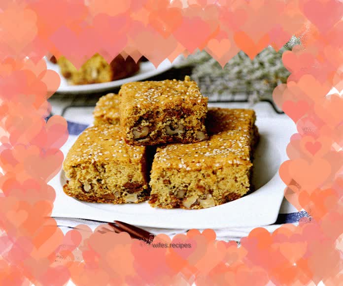 Healthy red date and walnut cake