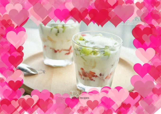 Homemade fruit yogurt cups