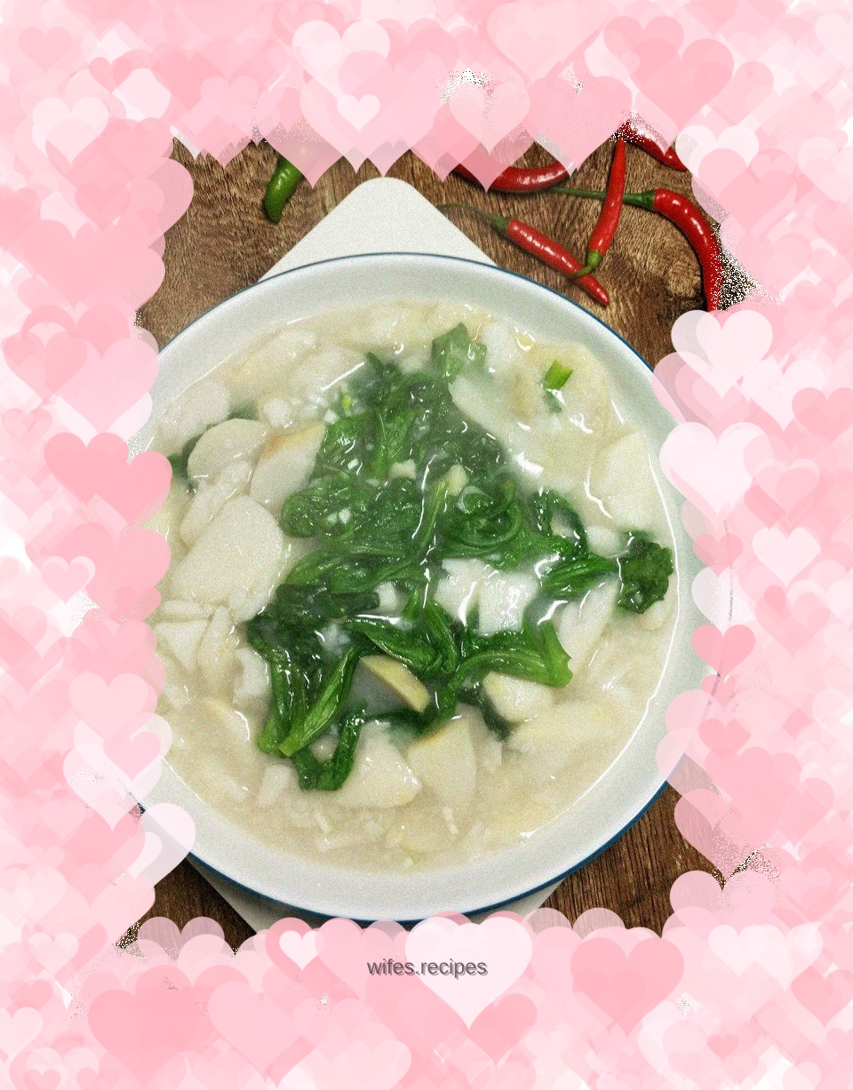 White taro boiled with chrysanthemum