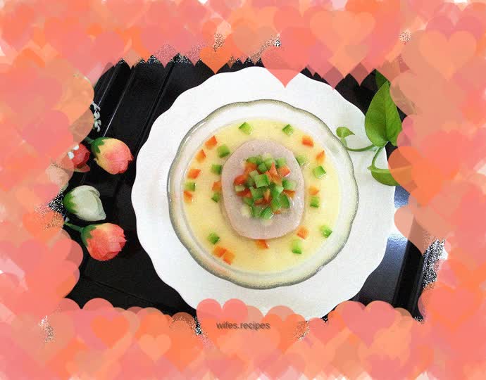 Steamed egg with lotus root box