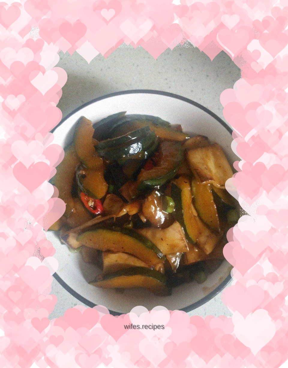 King Oyster Mushroom and Pumpkin in Oyster Sauce