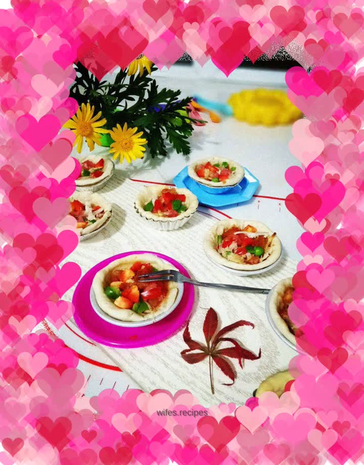 Meat floss and squid mini pizza