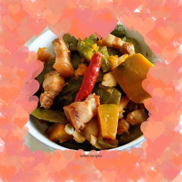 Braised Pork, Beans, Noodles and Melon