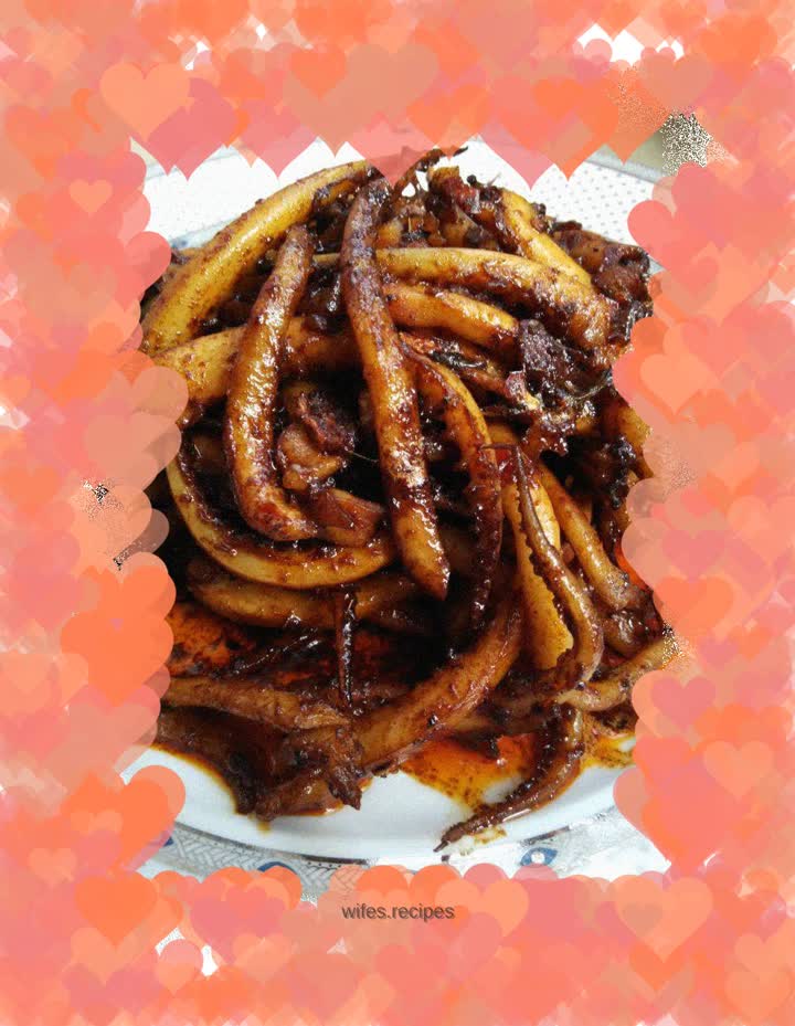 Spicy squid tentacles