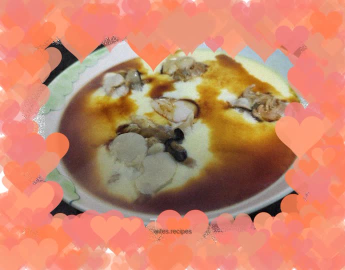 Steamed egg with fresh scallops
