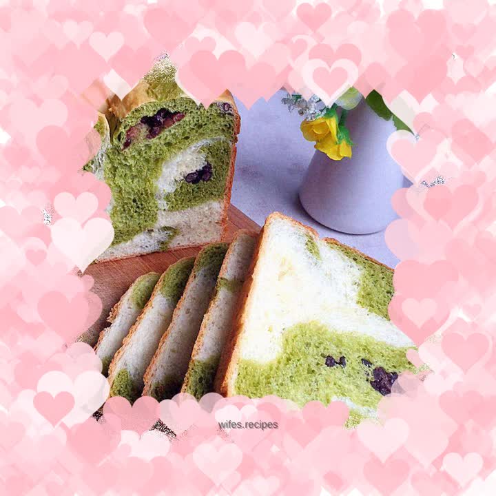 Matcha Honey Bean Two-Color Toast