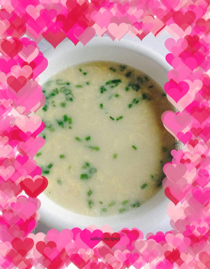 Chives, Soy Milk, Egg Drops