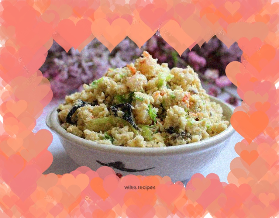 Bean dregs and vegetable rice---Bean dregs and tea towel twist