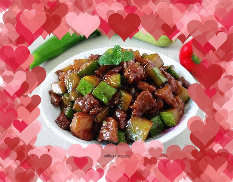 Roasted Zucchini with Diced Pork