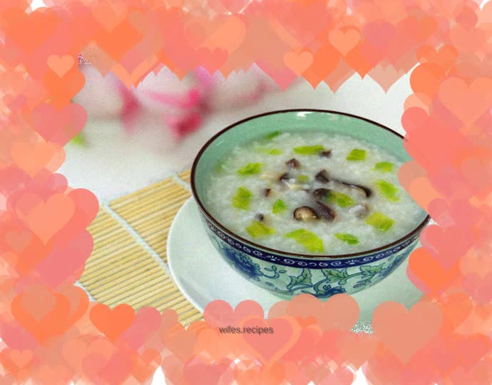 Sea cucumber and mushroom porridge