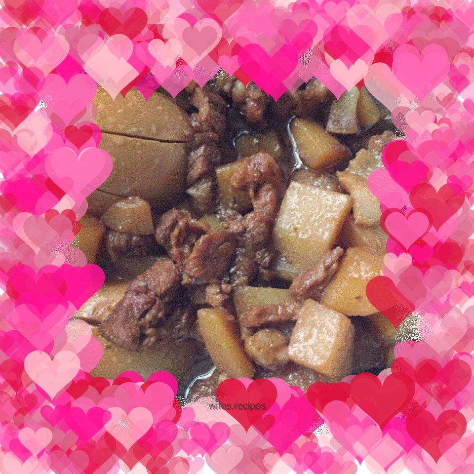 Braised pork and diced potatoes