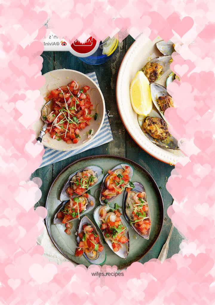 Mussels with butter miso sauce and tomato salsa