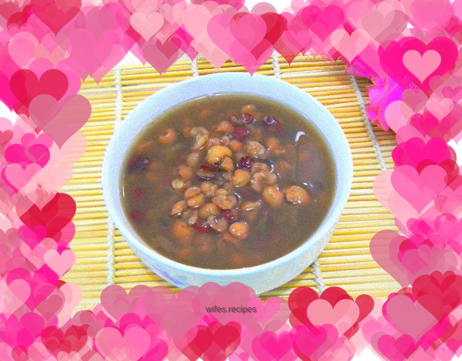 Barley, red bean and red date porridge