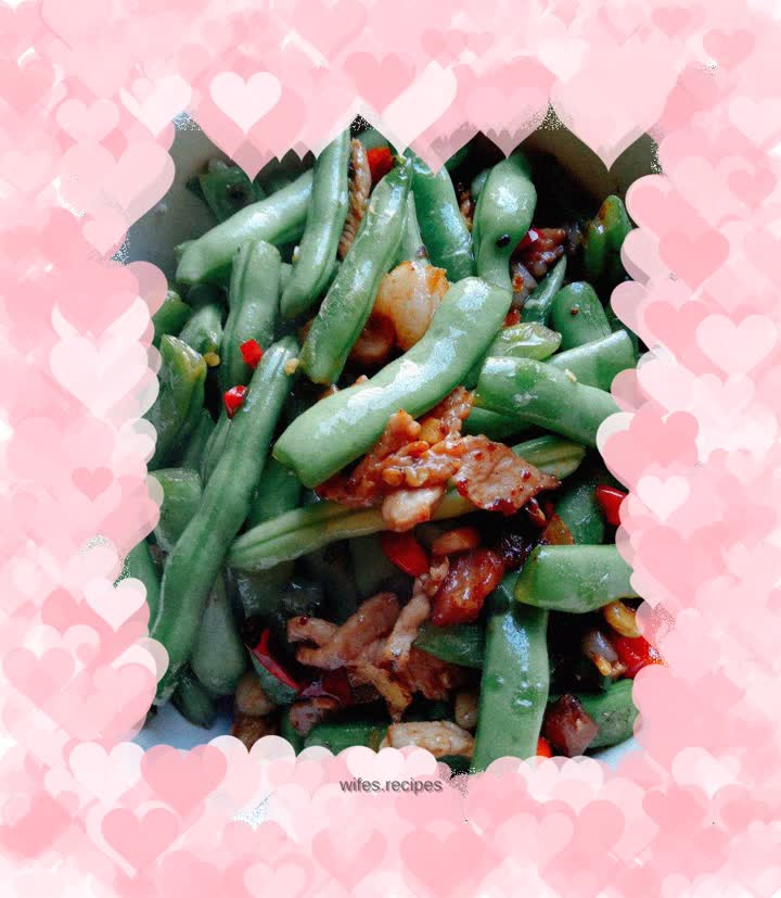 Stir-fried pork with beans