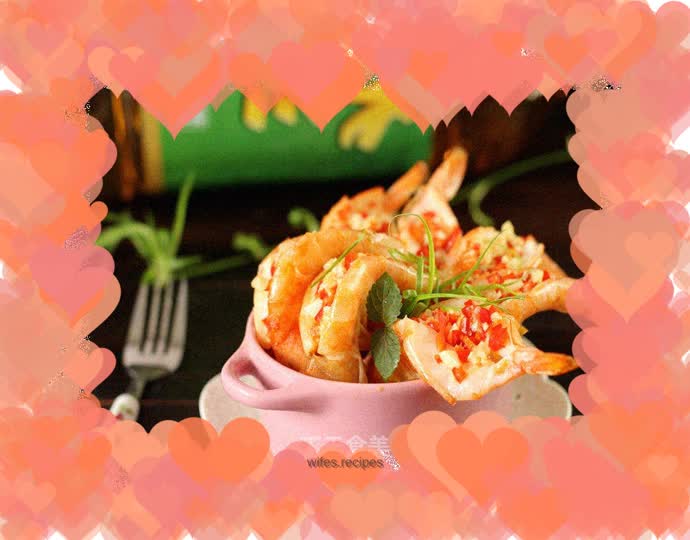 Garlic-flavored open-back shrimp