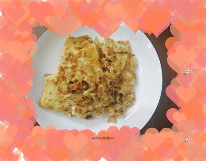 Omelette with preserved vegetables (omelet with dried radish)