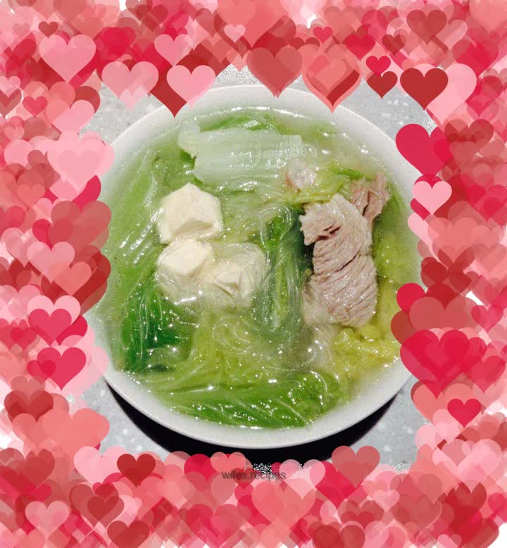 Pork Ribs, Cabbage and Tofu Soup