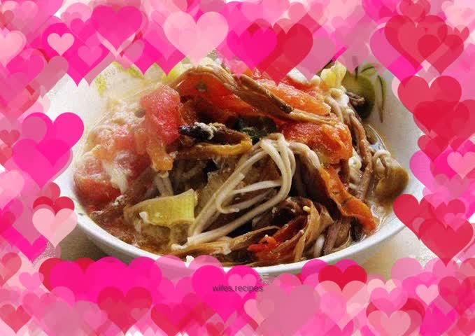 Hemerocallis flower tomato egg noodles