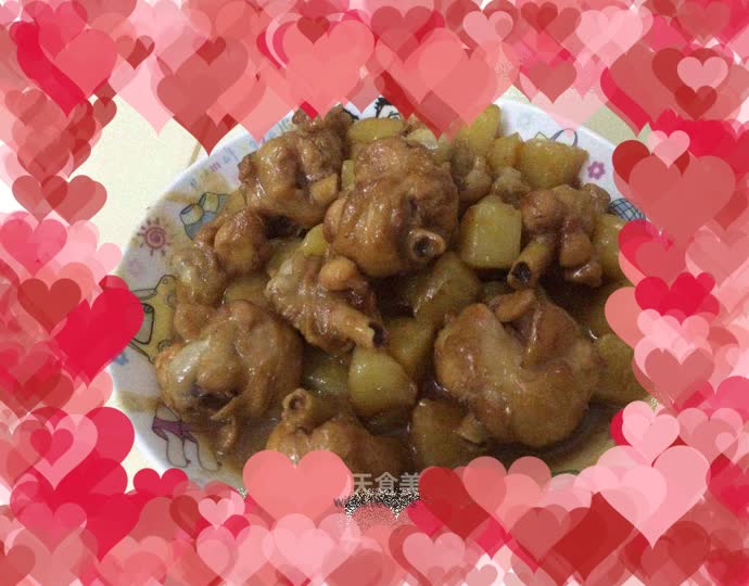 Chicken nuggets stewed with potatoes