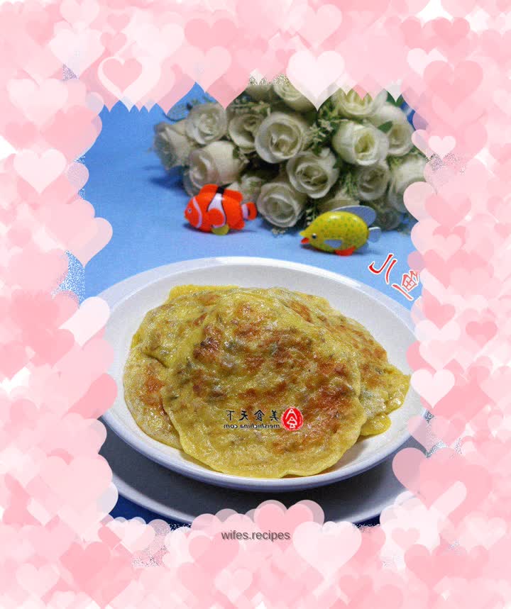 Mustard minced meat and egg pancake