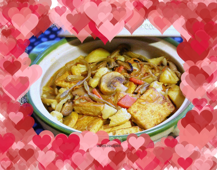 Mushroom, tofu and potato stew