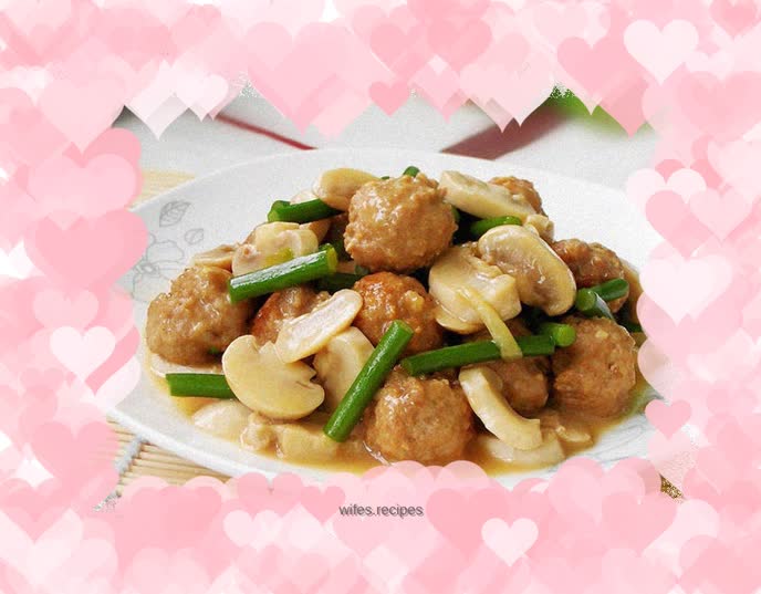 Mushroom-roasted meatballs