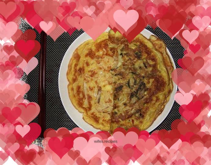 Egg Pancakes with Plum Vegetables and Bamboo Shoots and Egg Pancakes with Enoki Mushrooms and Shredded Bamboo Shoots