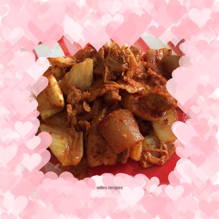 Simple version of Korean grilled spicy cabbage pork belly