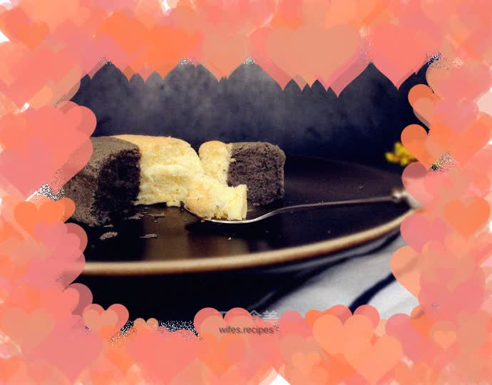 Black sesame double cake