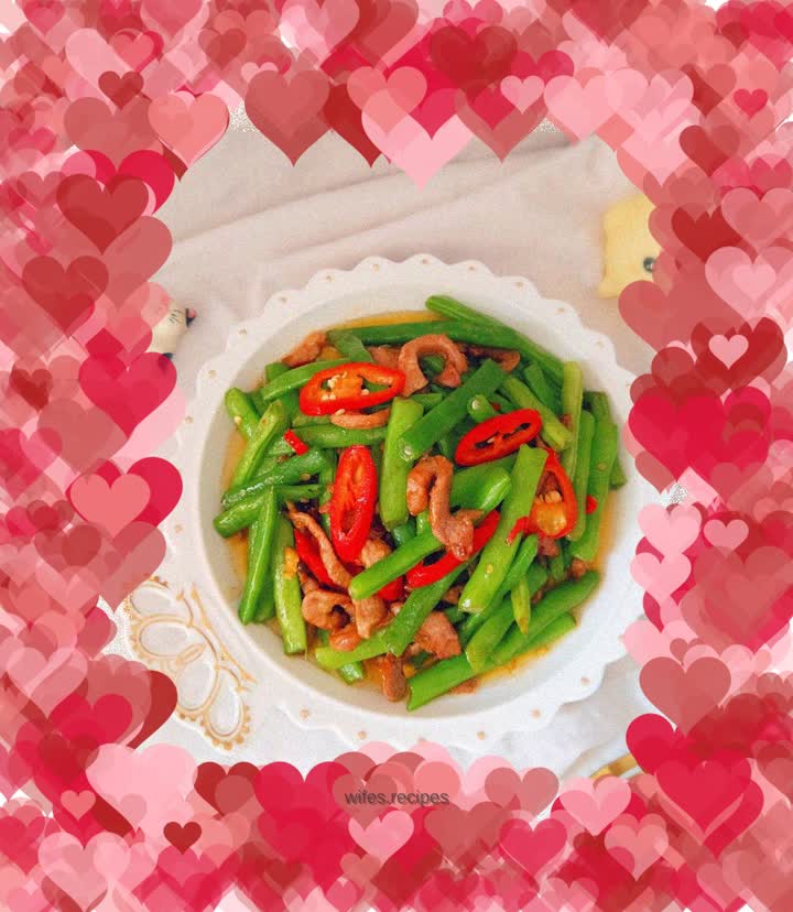 Stir-fried shredded pork with green beans