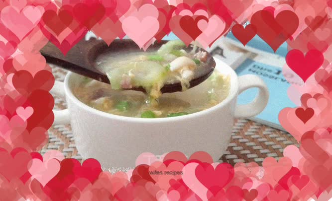 Ham, Mushroom and Luffa Soup