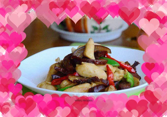 Fried Pork Face with Pleurotus Oyster Mushroom