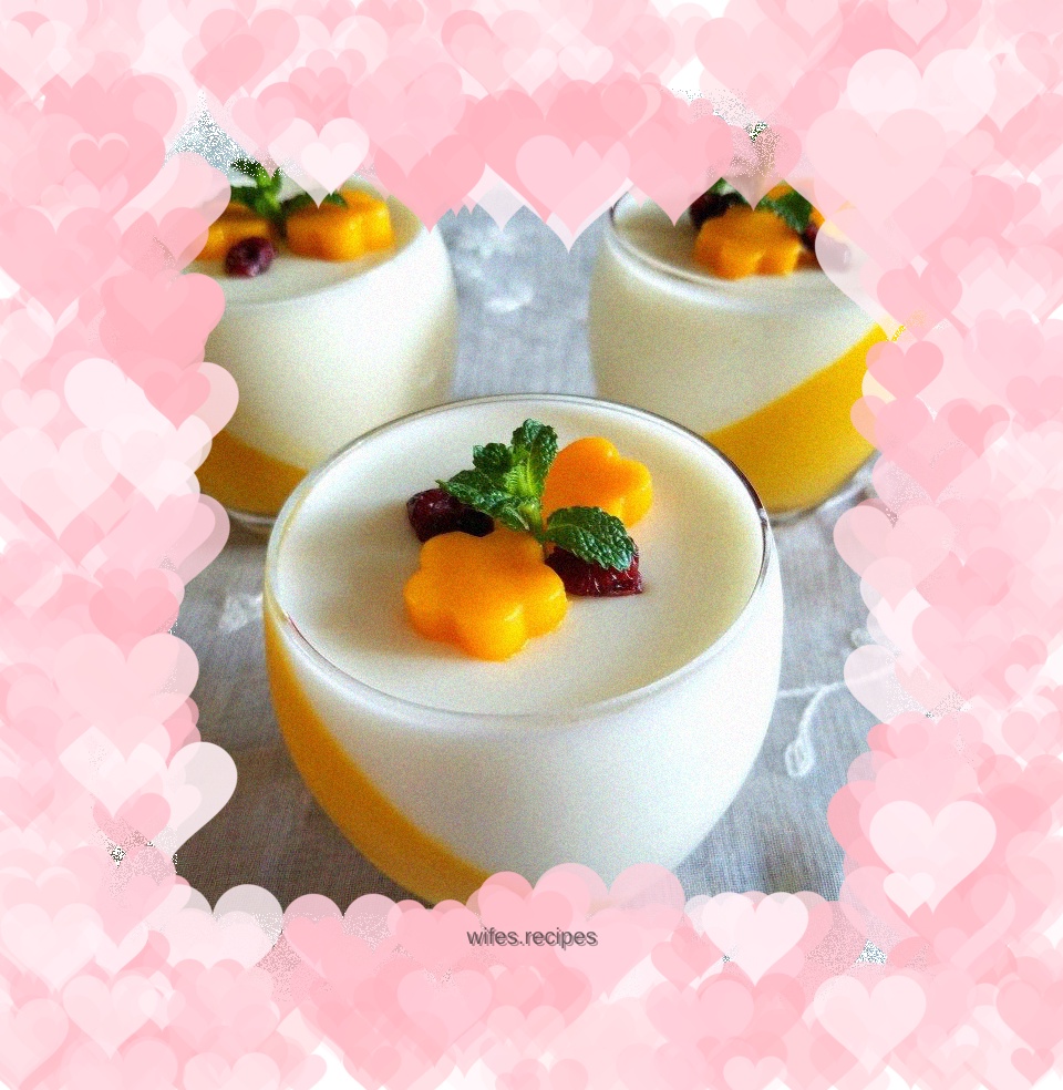 Mango yogurt jelly