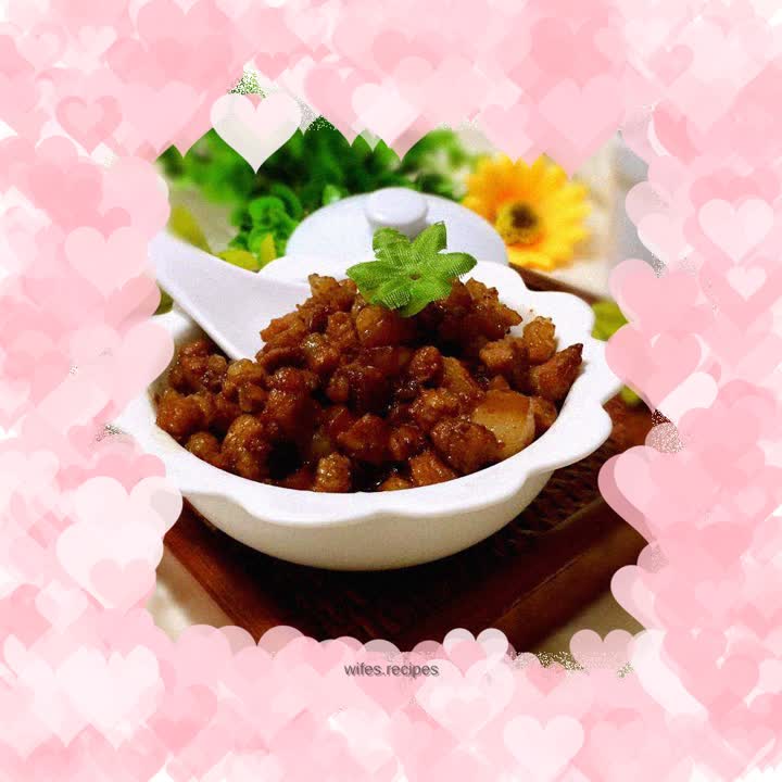 Pork diced rice sauce