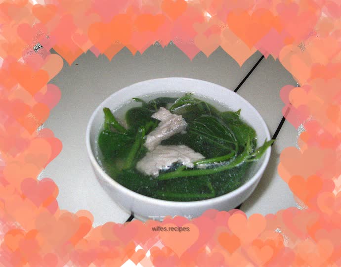 Lean sweet potato leaf soup