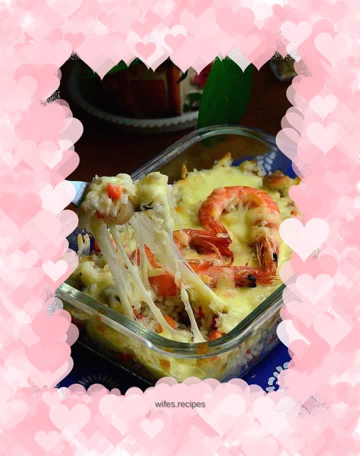 Shrimp and cheese baked rice