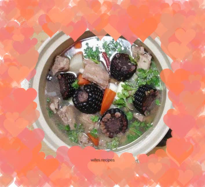 Black Waxy Corn Pork Ribs Soup