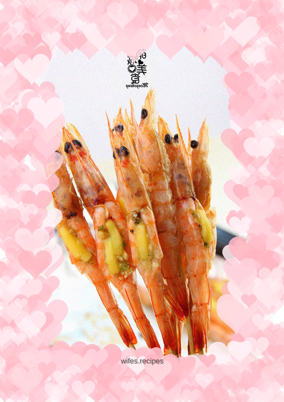 Stunning, super beautiful grilled shrimp with garlic cheese