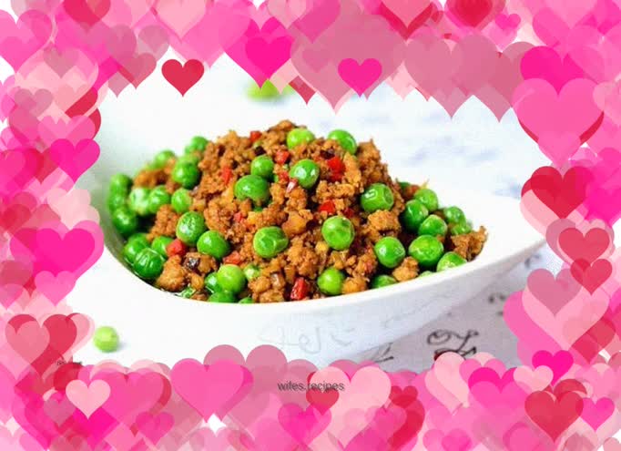 Stir-fried minced pork with peas