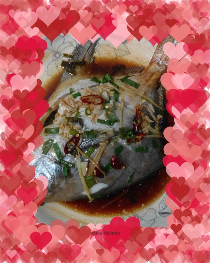 Microwave version---Steamed pomfret and bream