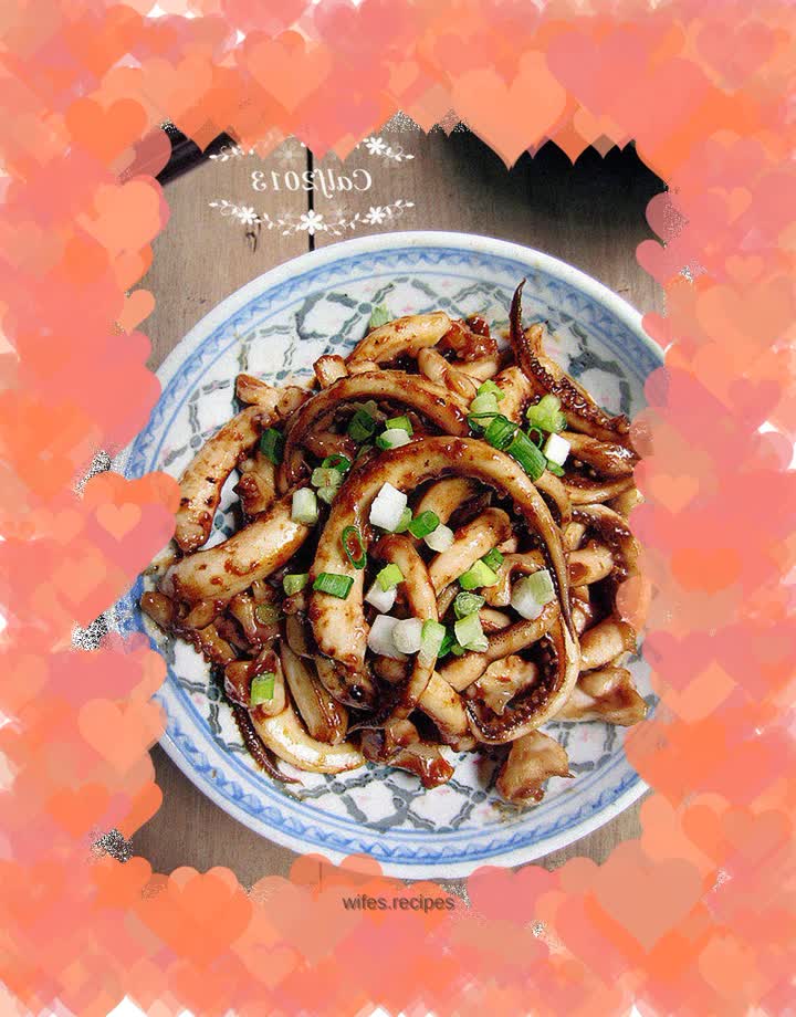 Braised squid tentacles in soy sauce