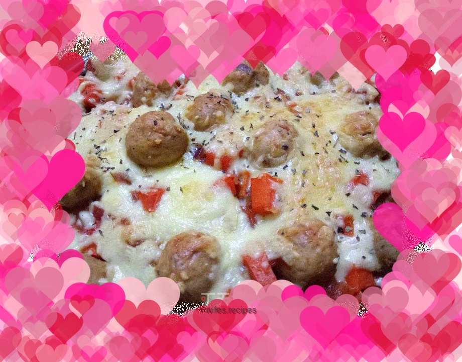 Meatballs and Cheese Baked Rice