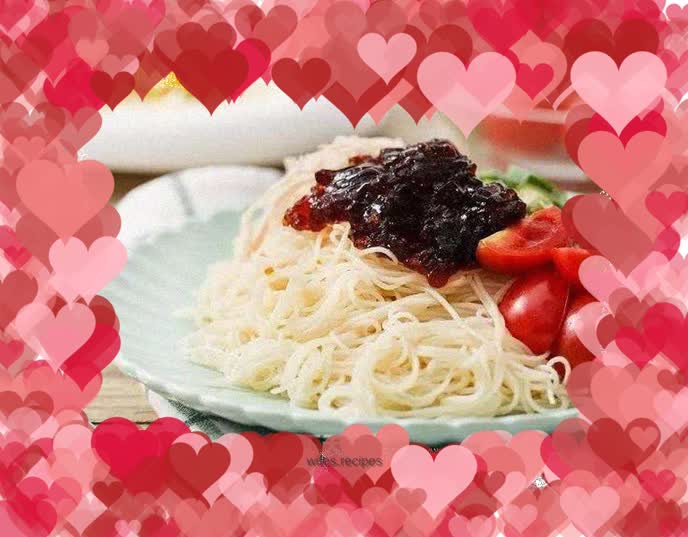 Japanese soy sauce jelly tomato cold noodles