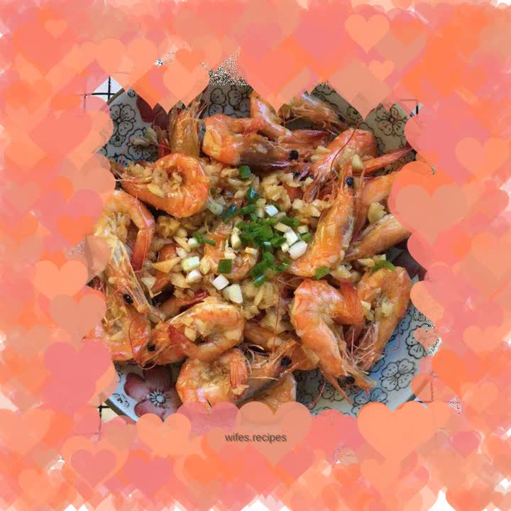 Super simple and quick dish--Open-back shrimp with garlic paste