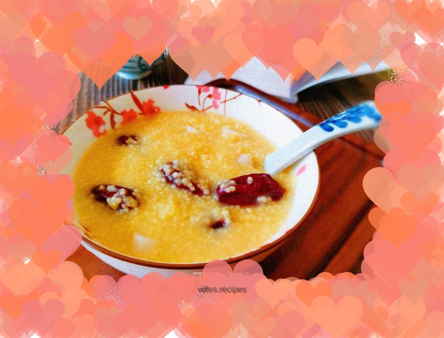 Yam, red dates and millet porridge